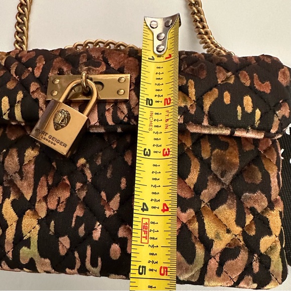 Kurt Geiger London Leopard Print Velvet Mini Brixton Crossbody Bag - Picture 6 of 12